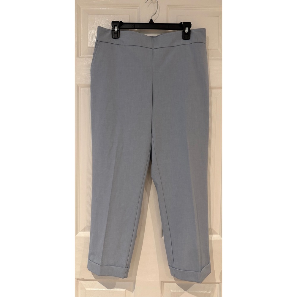 Maison d'Amélie Cropped Trousers Elastic Waist Cuffed Hem Career Office Pastel